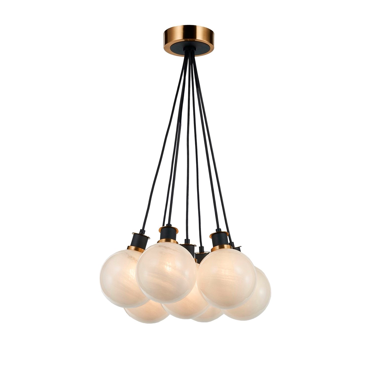 Collection 7-Light Pendant Black And Brushed Brass by Artcraft