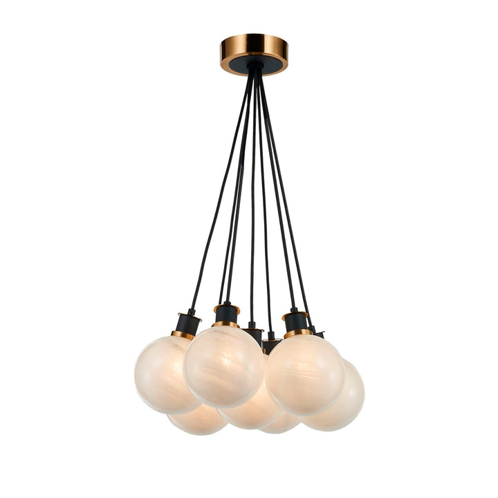 Collection 7-Light Pendant Black And Brushed Brass by Artcraft