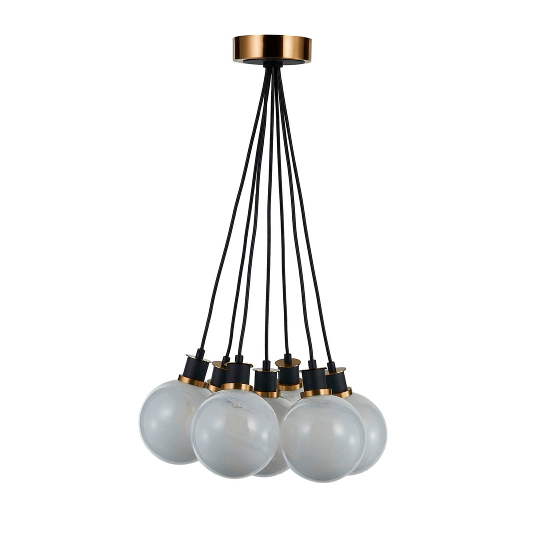 Collection 7-Light Pendant Black And Brushed Brass