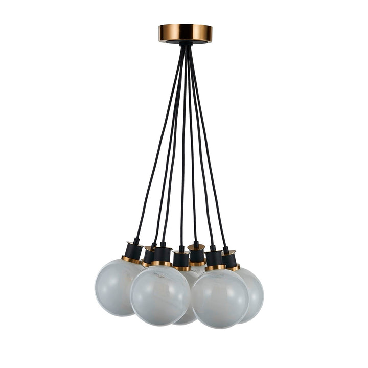 Collection 7-Light Pendant Black And Brushed Brass