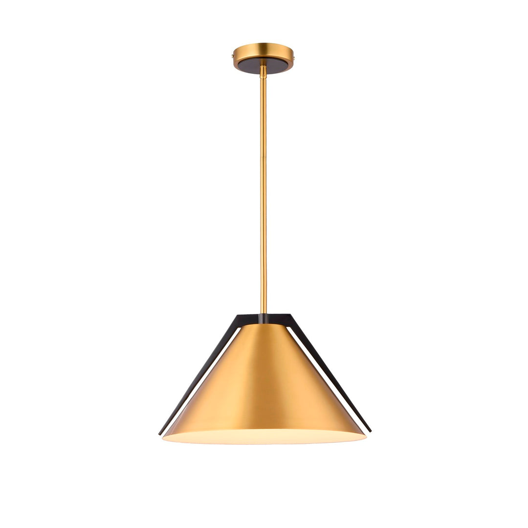 Collection 1-Light Pendant Brass And Black by Artcraft