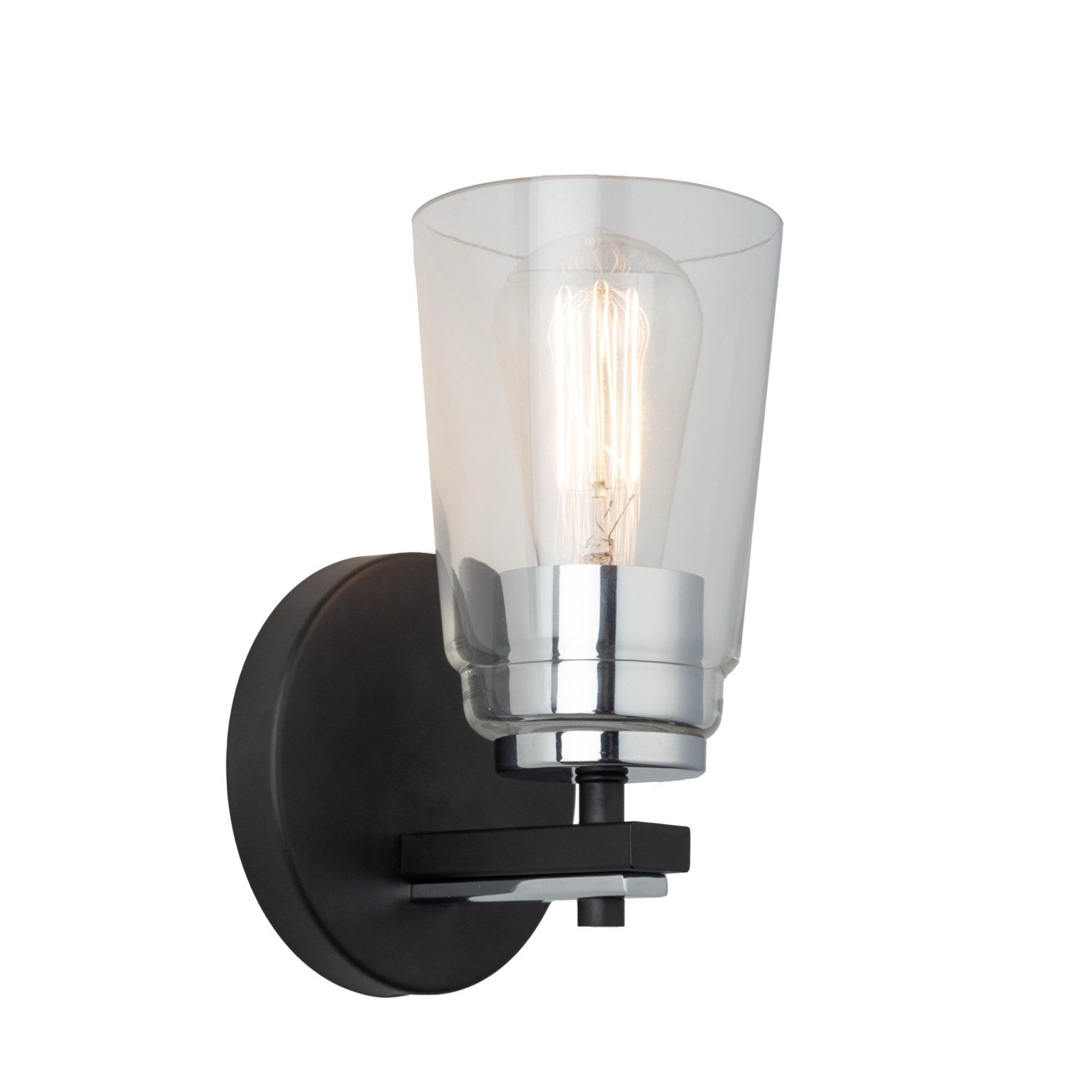 Collection 1-Light Bathroom Black And Chrome by Artcraft