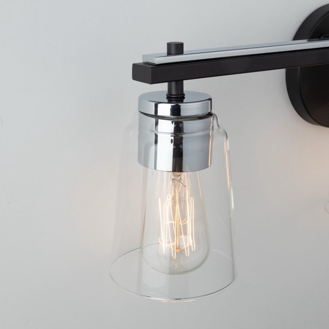 Collection 3-Light Bathroom Vanity Fixture Black And Chrome