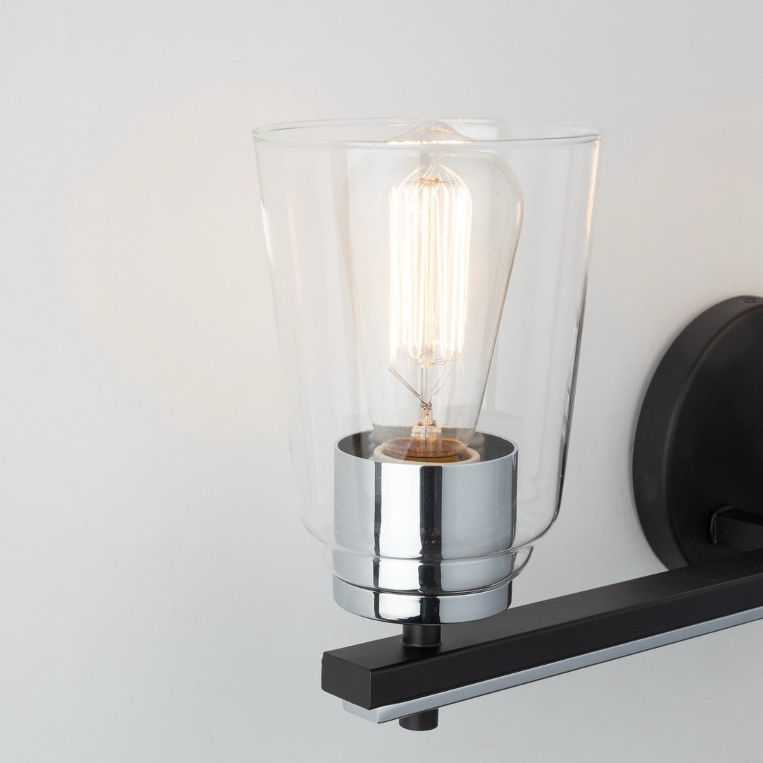 Collection 3-Light Bathroom Vanity Fixture Black And Chrome