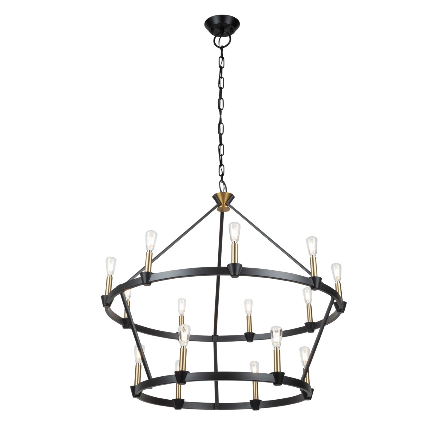 Collection 15-Light Chandelier Black And Brushed Brass by Artcraft
