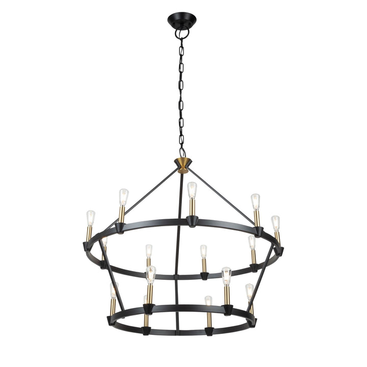 Collection 15-Light Chandelier Black And Brushed Brass by Artcraft