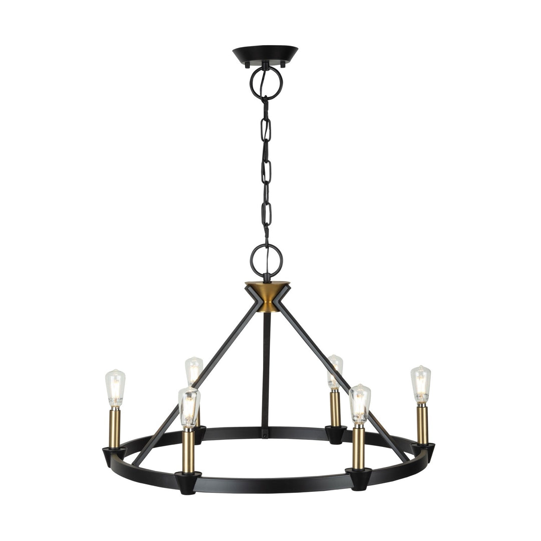 Collection 6-Light Chandelier Black And Brushed Brass by Artcraft