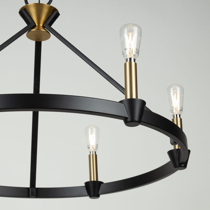 Collection 6-Light Chandelier Black And Brushed Brass