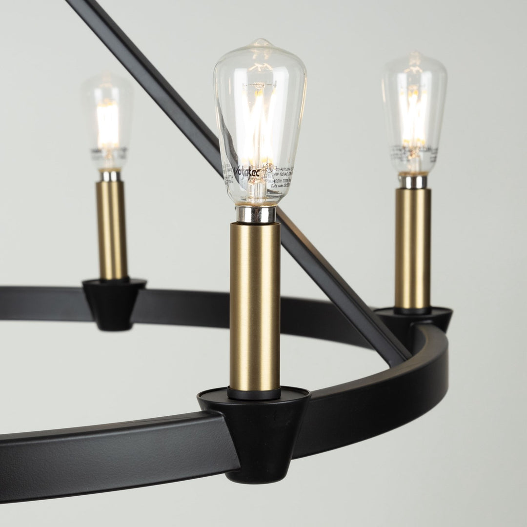 Collection 6-Light Chandelier Black And Brushed Brass