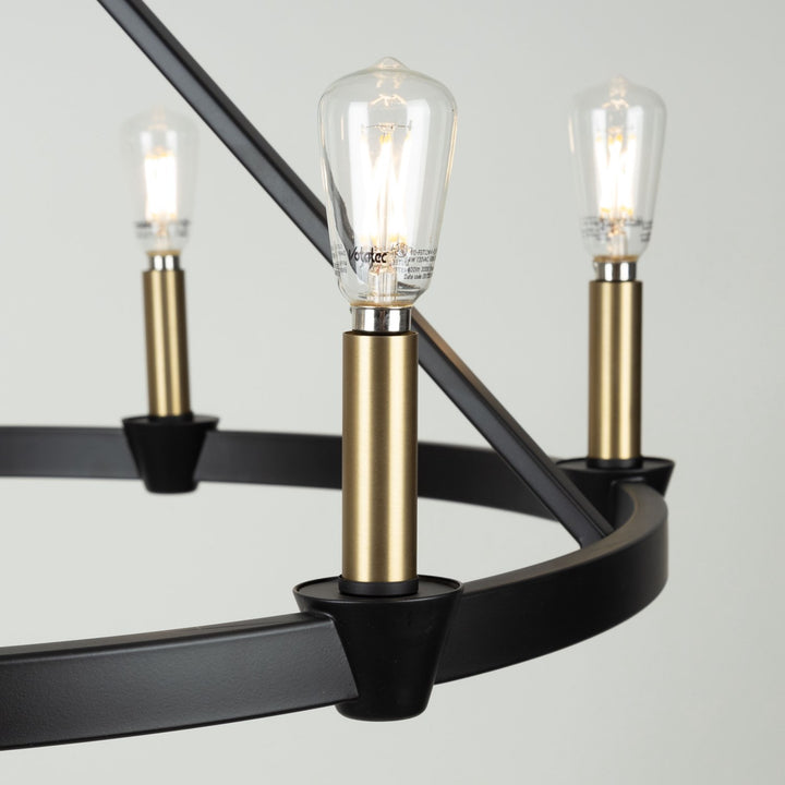 Collection 6-Light Chandelier Black And Brushed Brass