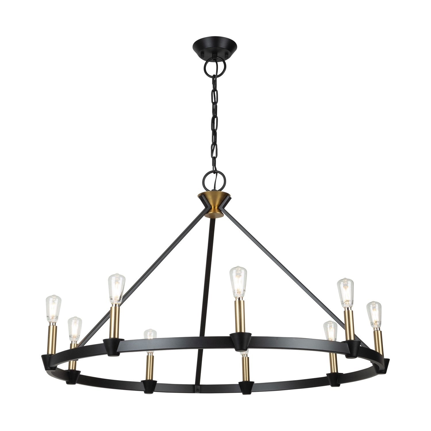 Collection 9-Light Chandelier Black And Brushed Brass by Artcraft