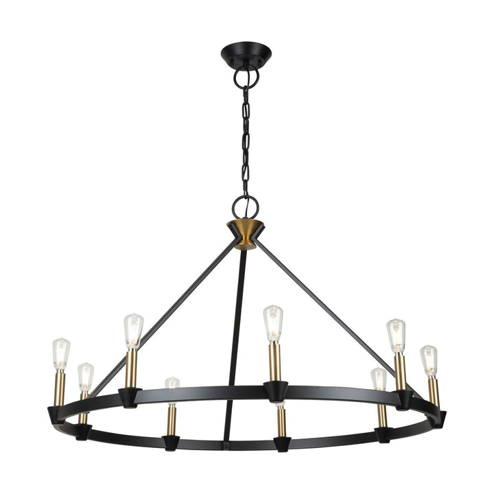 Collection 9-Light Chandelier Black And Brushed Brass by Artcraft