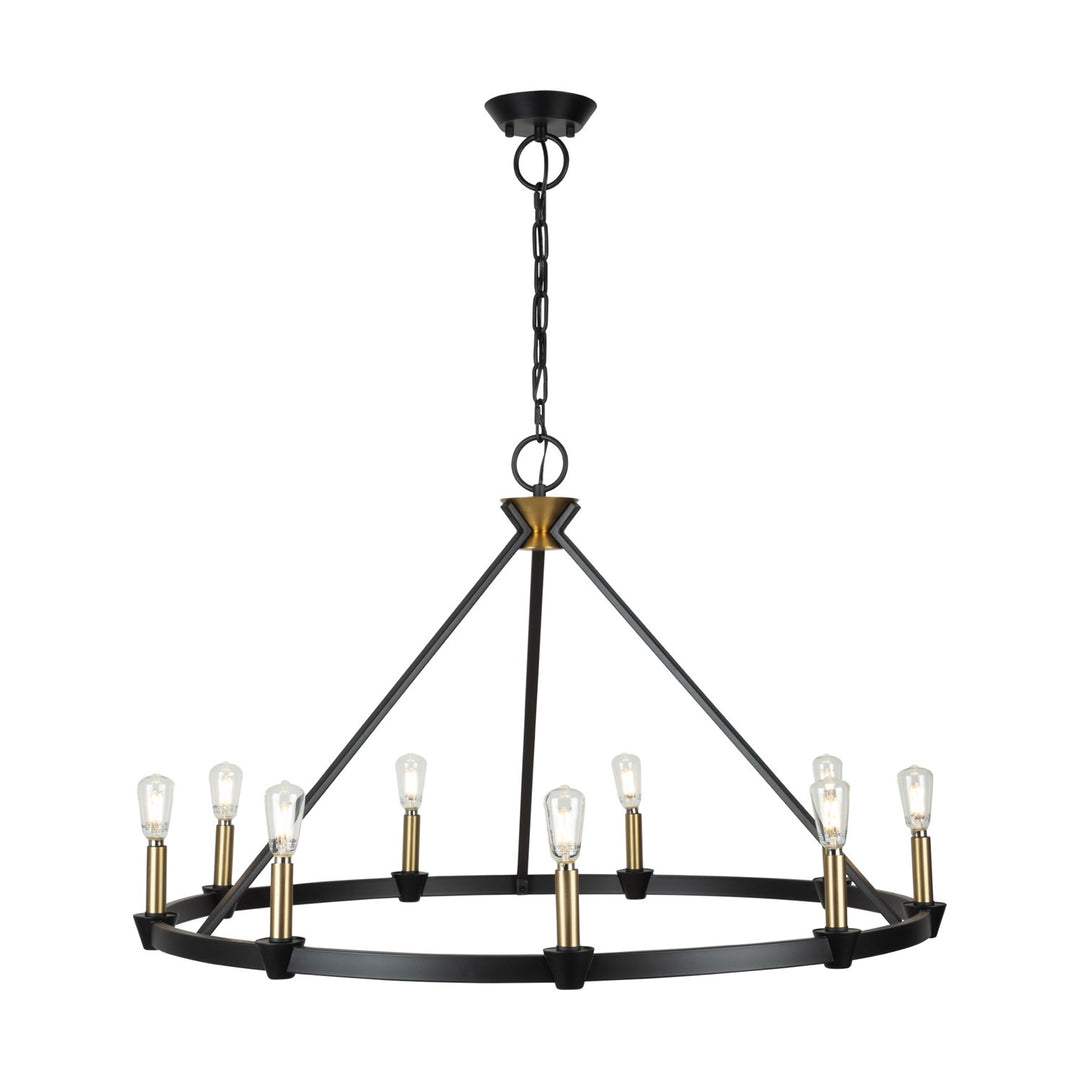 Collection 9-Light Chandelier Black And Brushed Brass