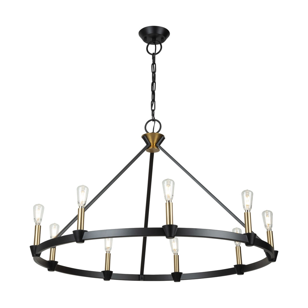 Collection 9-Light Chandelier Black And Brushed Brass