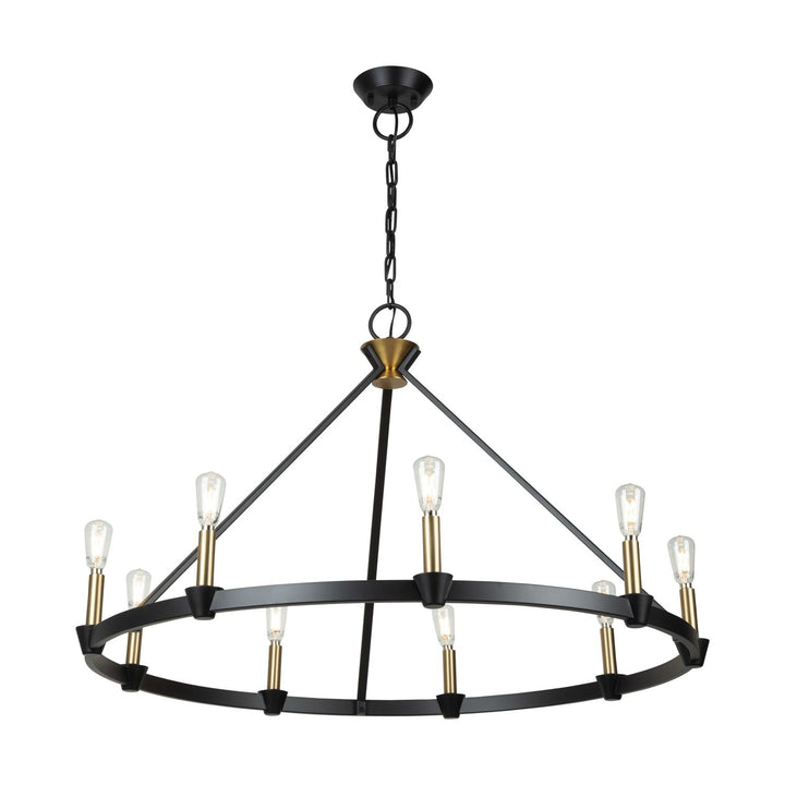 Collection 9-Light Chandelier Black And Brushed Brass