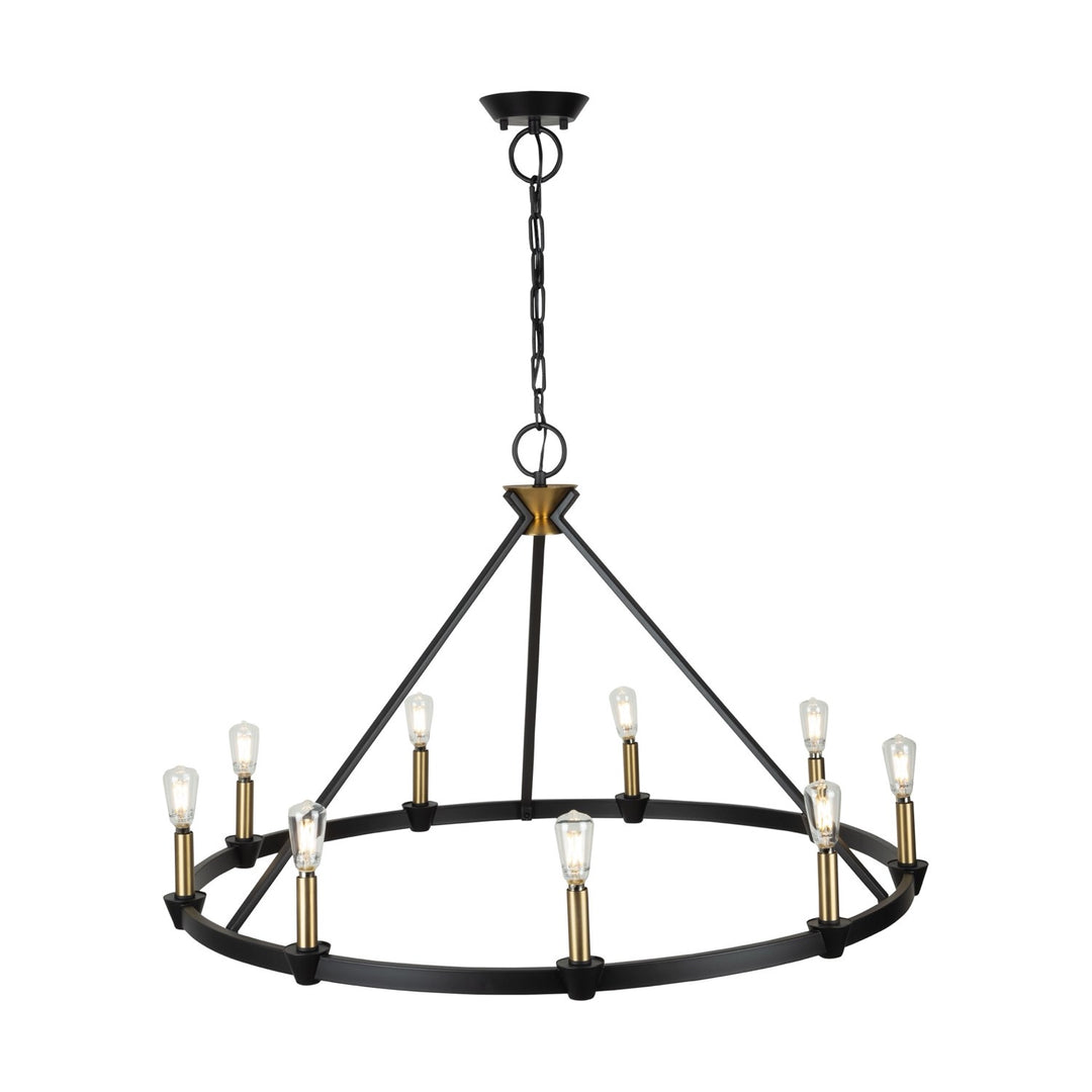 Collection 9-Light Chandelier Black And Brushed Brass