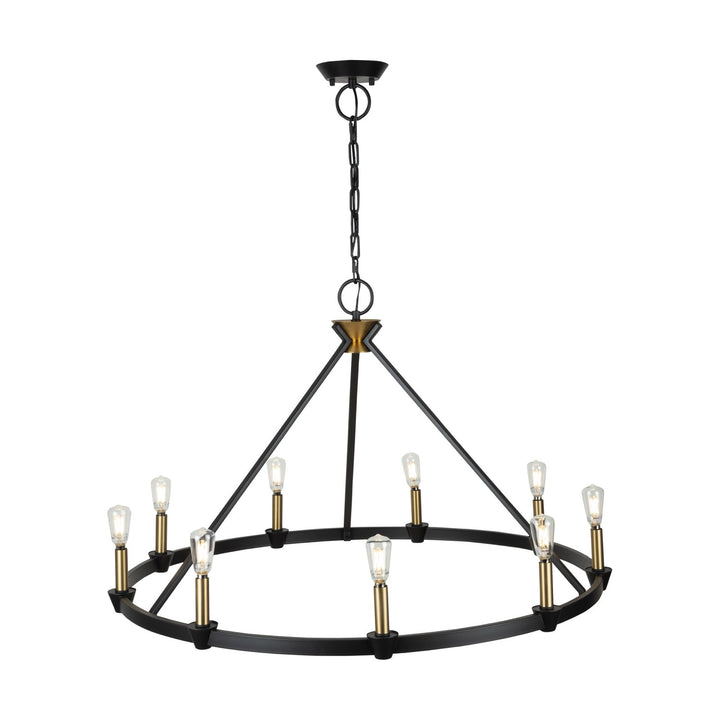 Collection 9-Light Chandelier Black And Brushed Brass