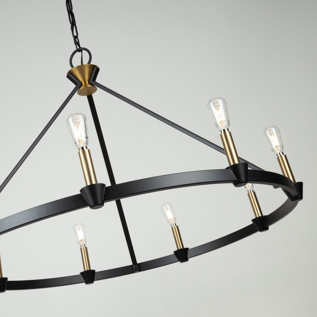 Collection 9-Light Chandelier Black And Brushed Brass