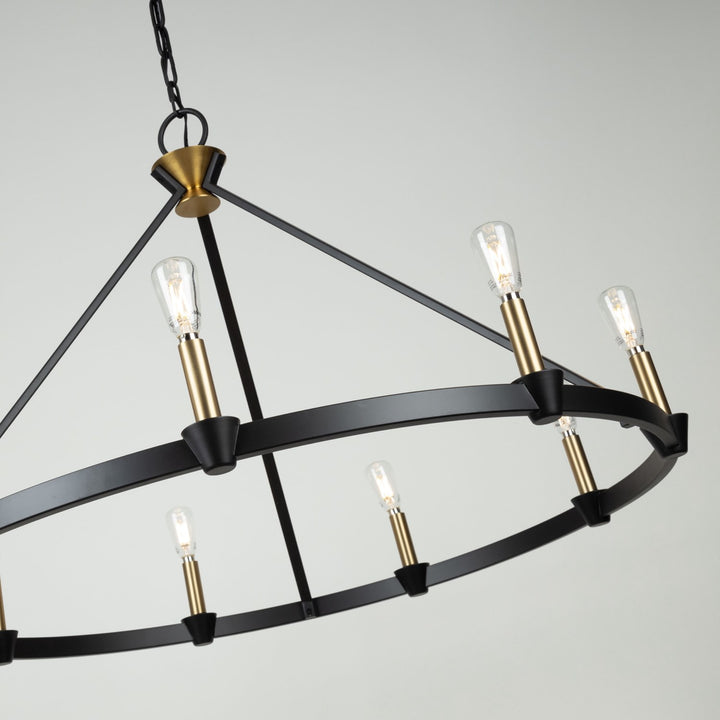Collection 9-Light Chandelier Black And Brushed Brass