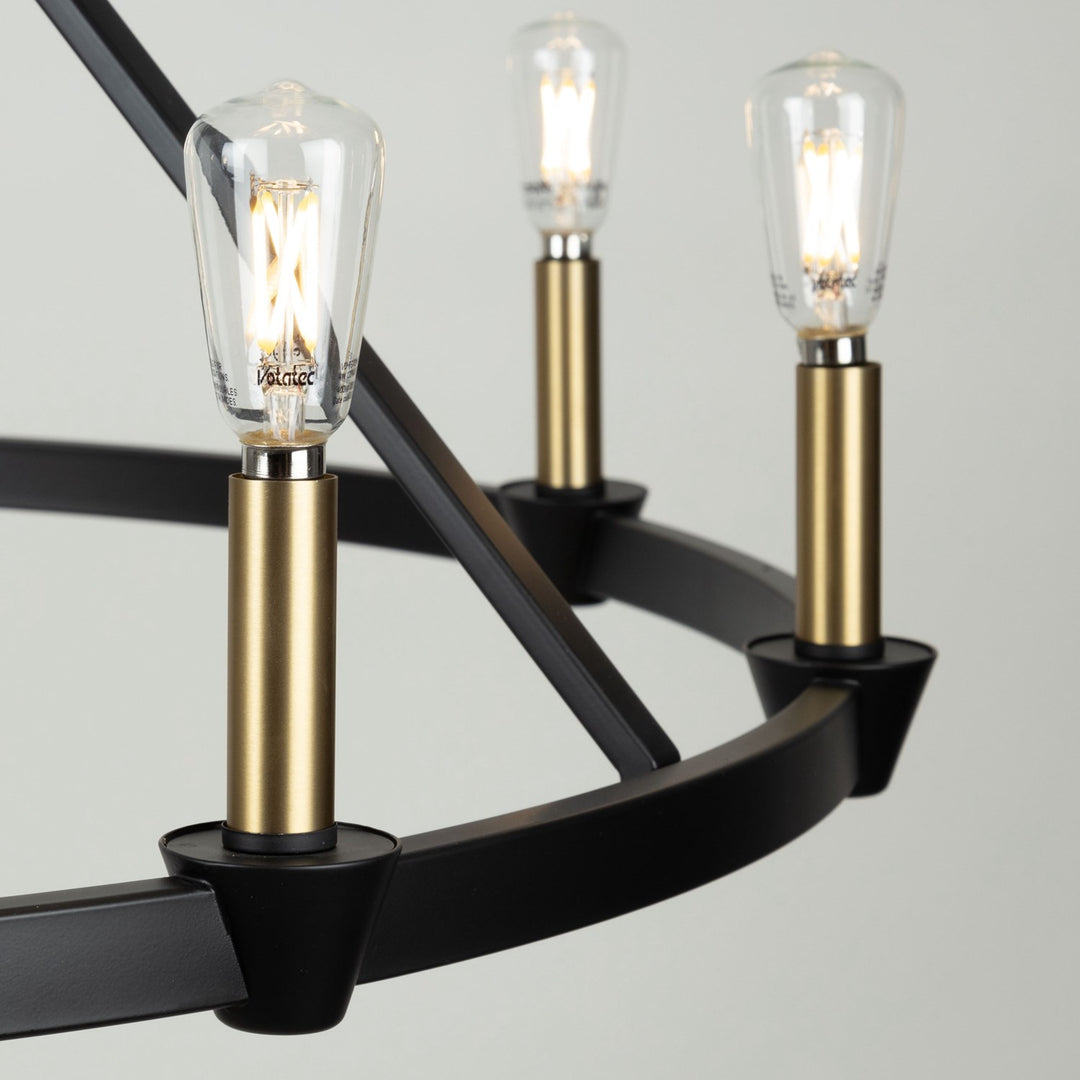 Collection 9-Light Chandelier Black And Brushed Brass