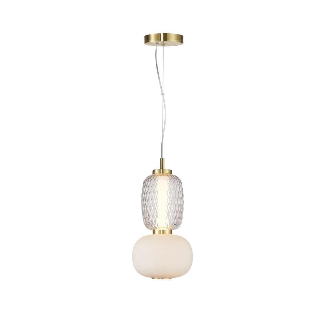 Collection 1-Light Double Shade Pendant Brass by Artcraft