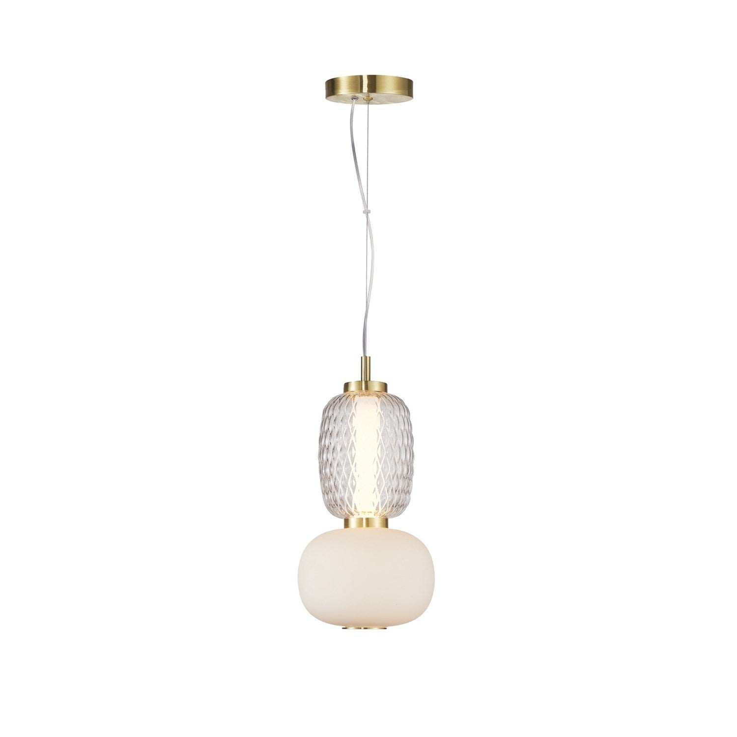 Collection 1-Light Double Shade Pendant Brass by Artcraft