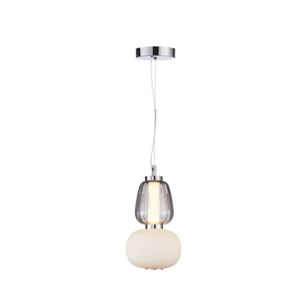 Collection 1-Light Doublt Shade Pendant Chrome by Artcraft