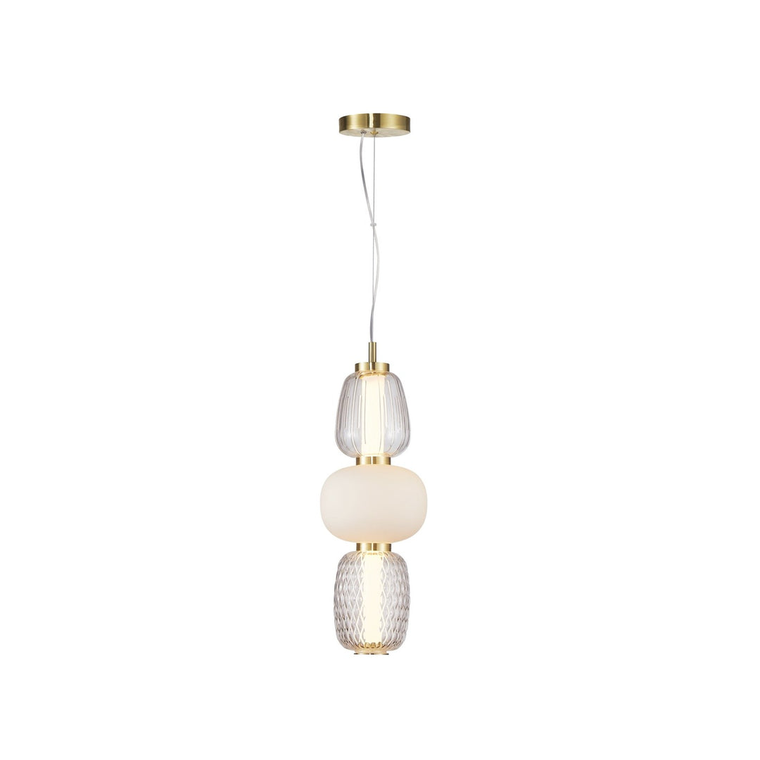 Collection 1-Light Triple Shade Pendant Brass by Artcraft