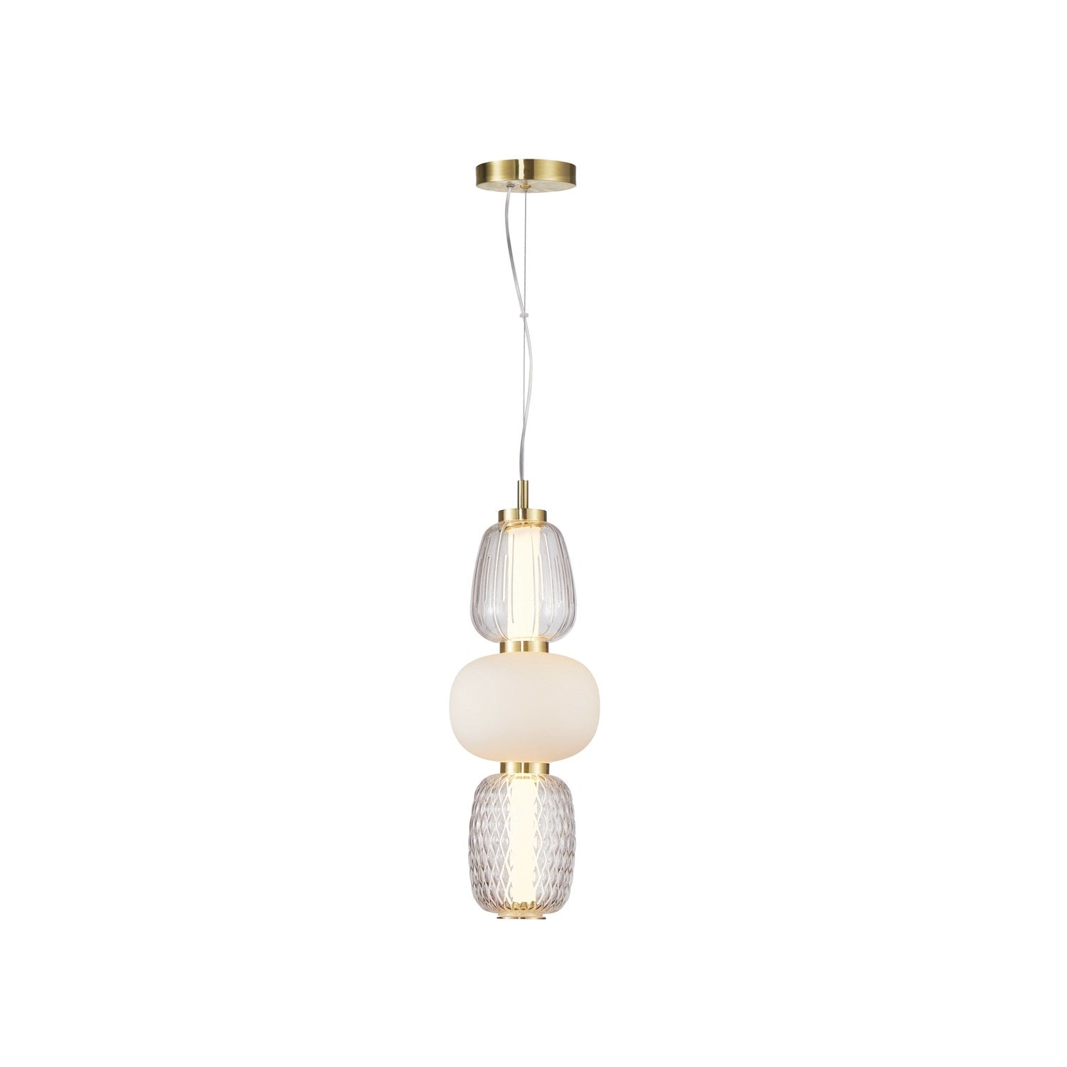 Collection 1-Light Triple Shade Pendant Brass by Artcraft