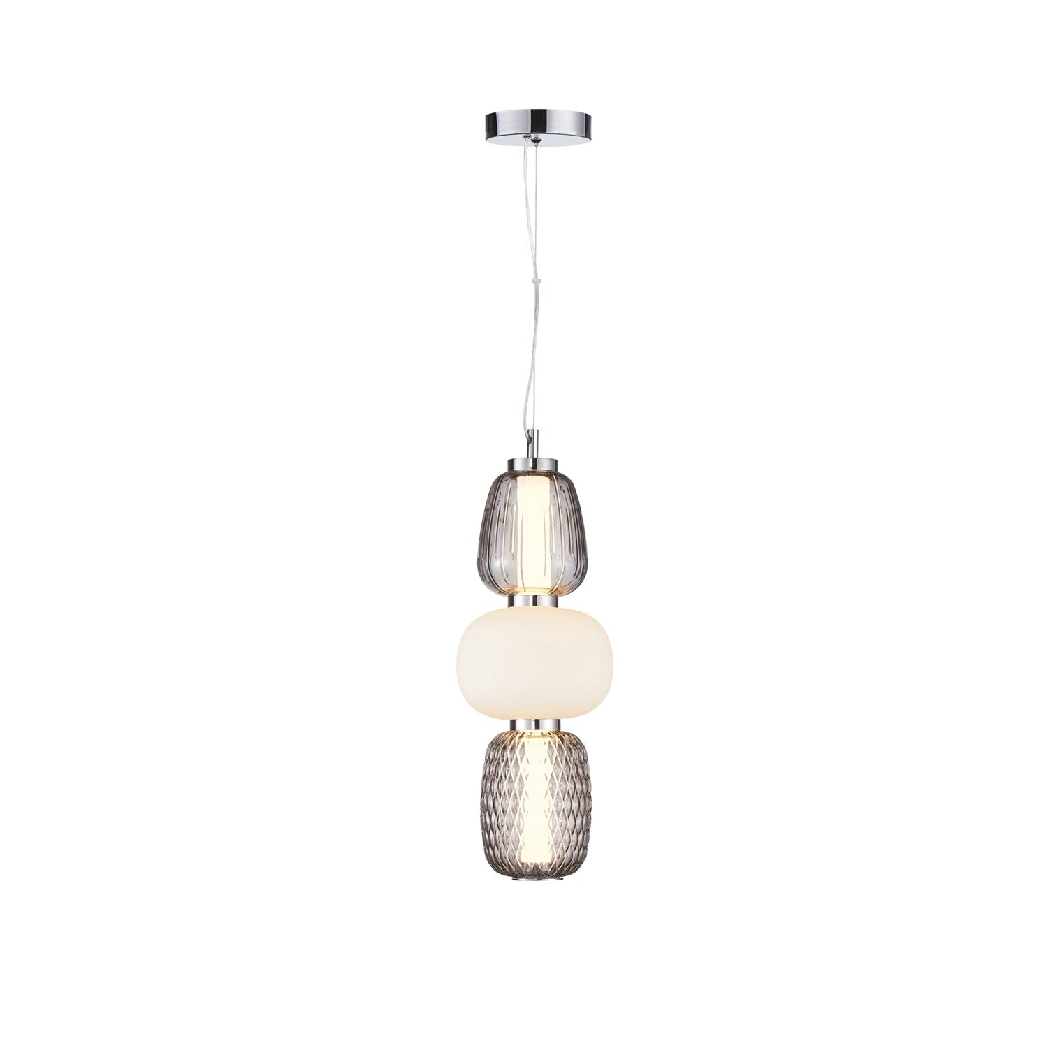 Collection 1-Light Triple Shade Pendant Chrome by Artcraft