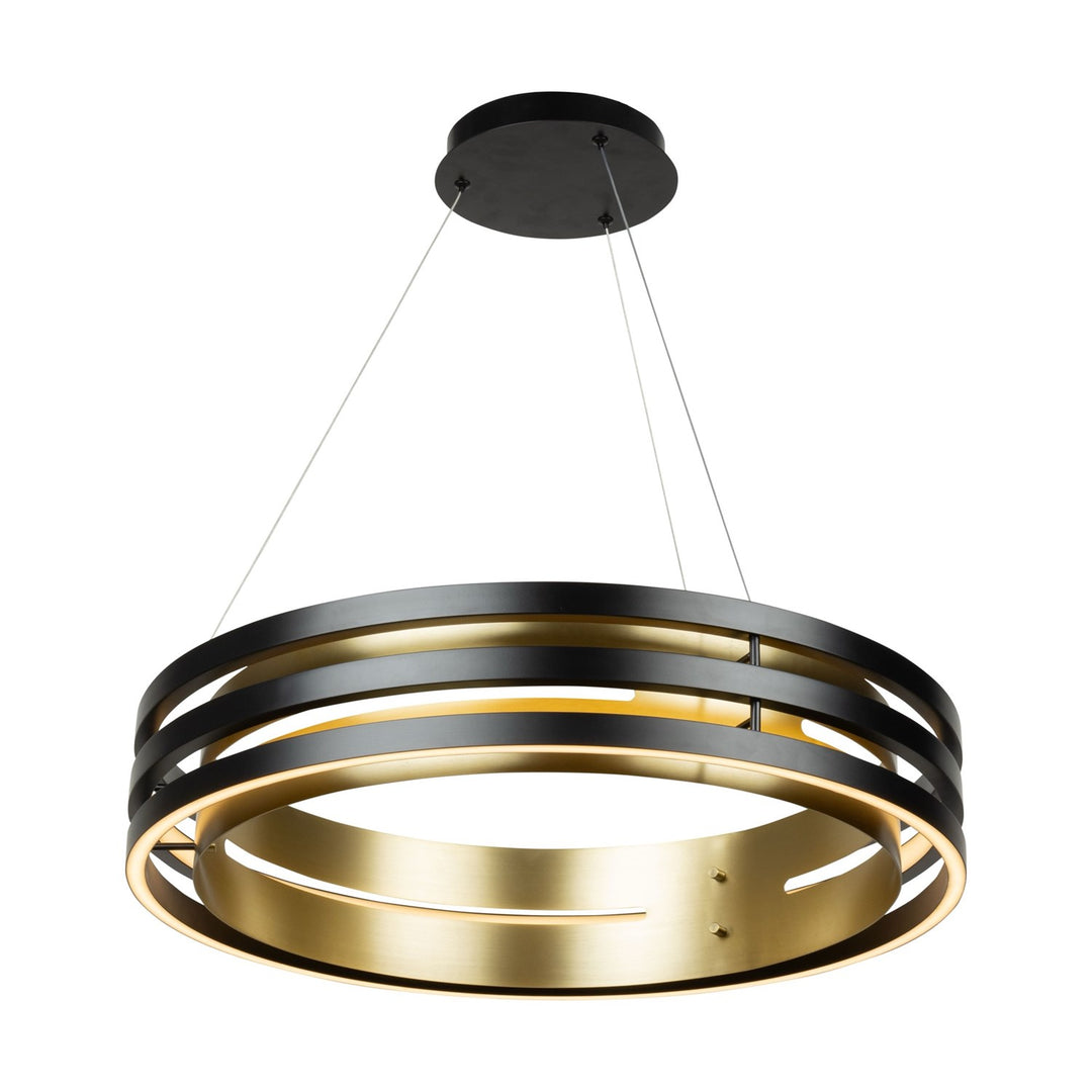 Collection 1-Light 25.5" Chandelier Black And Brushed Brass