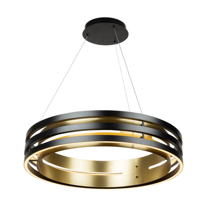 Collection 1-Light 25.5" Chandelier Black And Brushed Brass