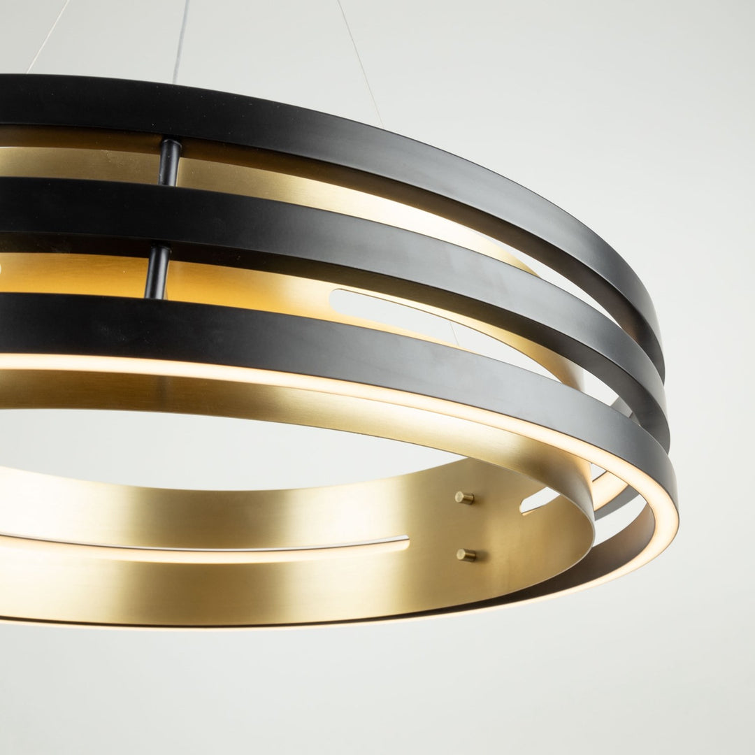 Collection 1-Light 25.5" Chandelier Black And Brushed Brass