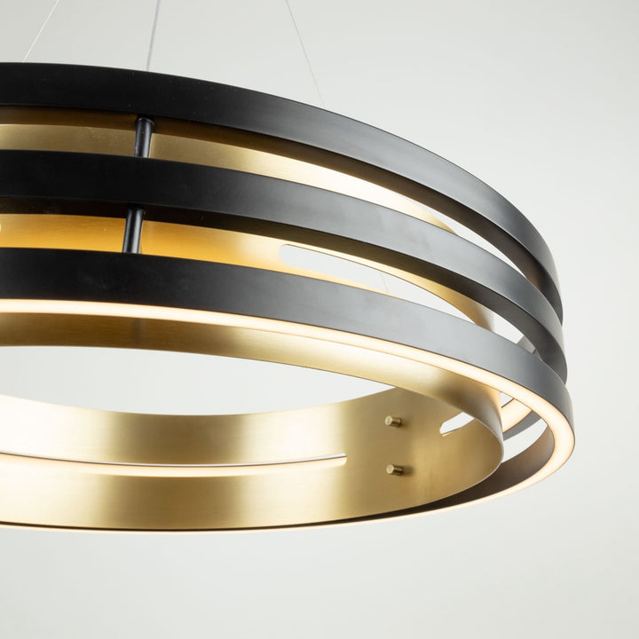 Collection 1-Light 25.5" Chandelier Black And Brushed Brass