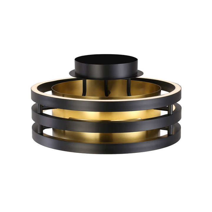 Collection 1-Light Semi-Flush Mount Black And Brushed Brass