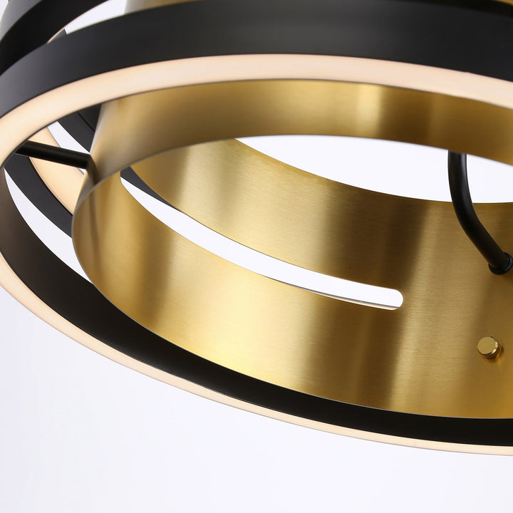 Collection 1-Light Semi-Flush Mount Black And Brushed Brass
