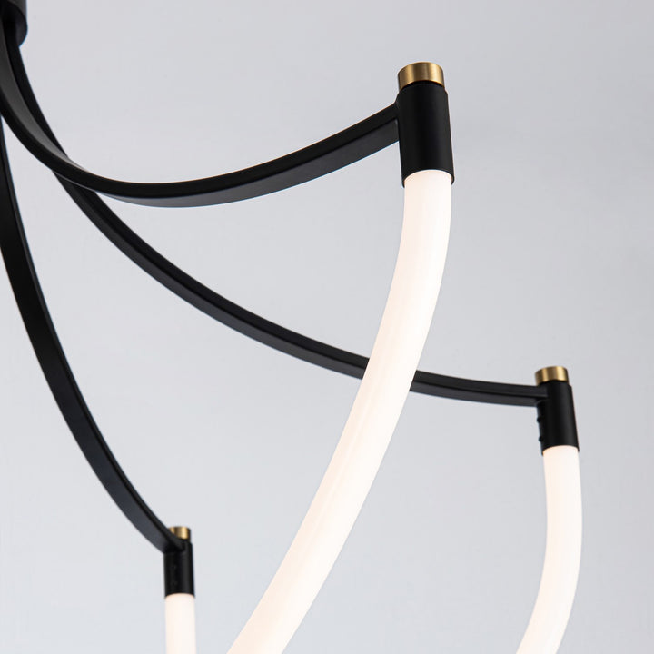 Collection 3-Light Chandelier Black And Brushed Brass