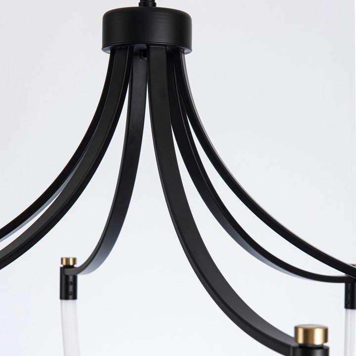 Collection 3-Light Chandelier Black And Brushed Brass