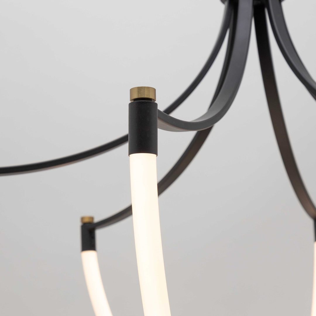 Collection 3-Light Chandelier Black And Brushed Brass