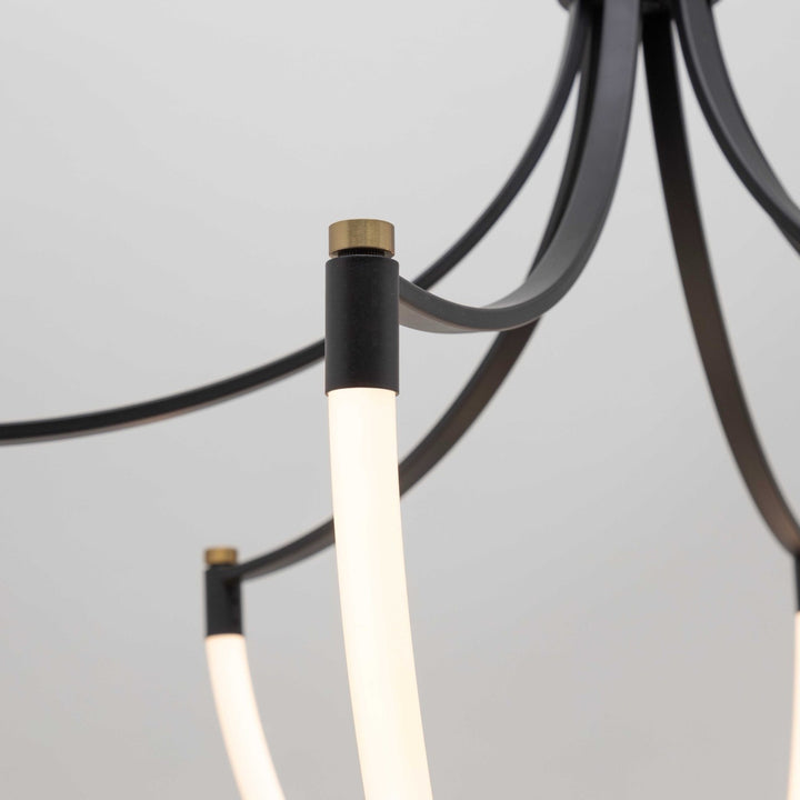 Collection 3-Light Chandelier Black And Brushed Brass