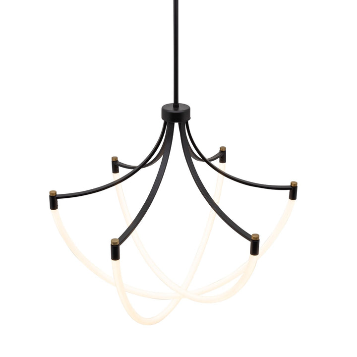 Collection 3-Light Chandelier Black And Brushed Brass