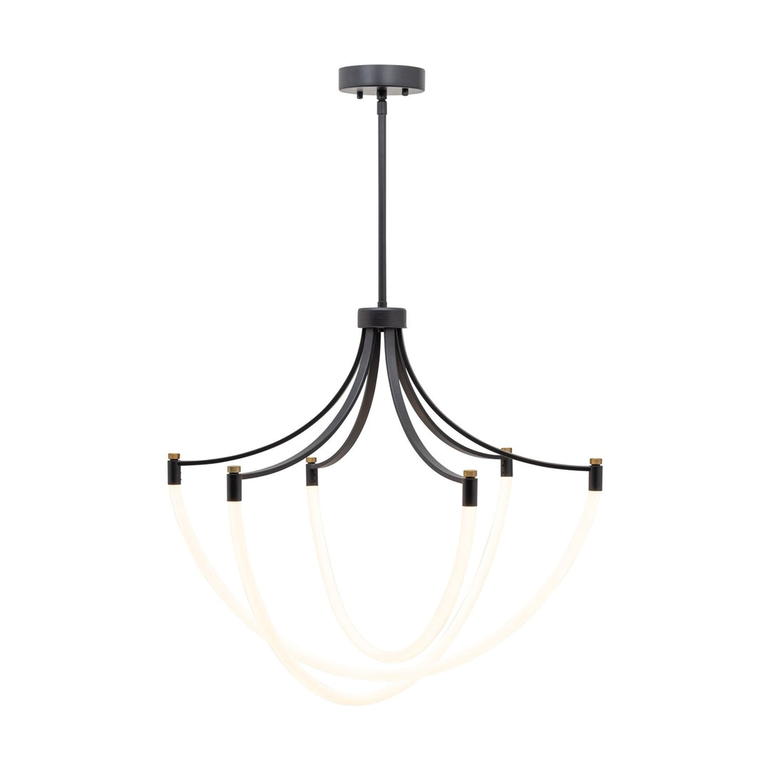 Collection 3-Light Chandelier Black And Brushed Brass