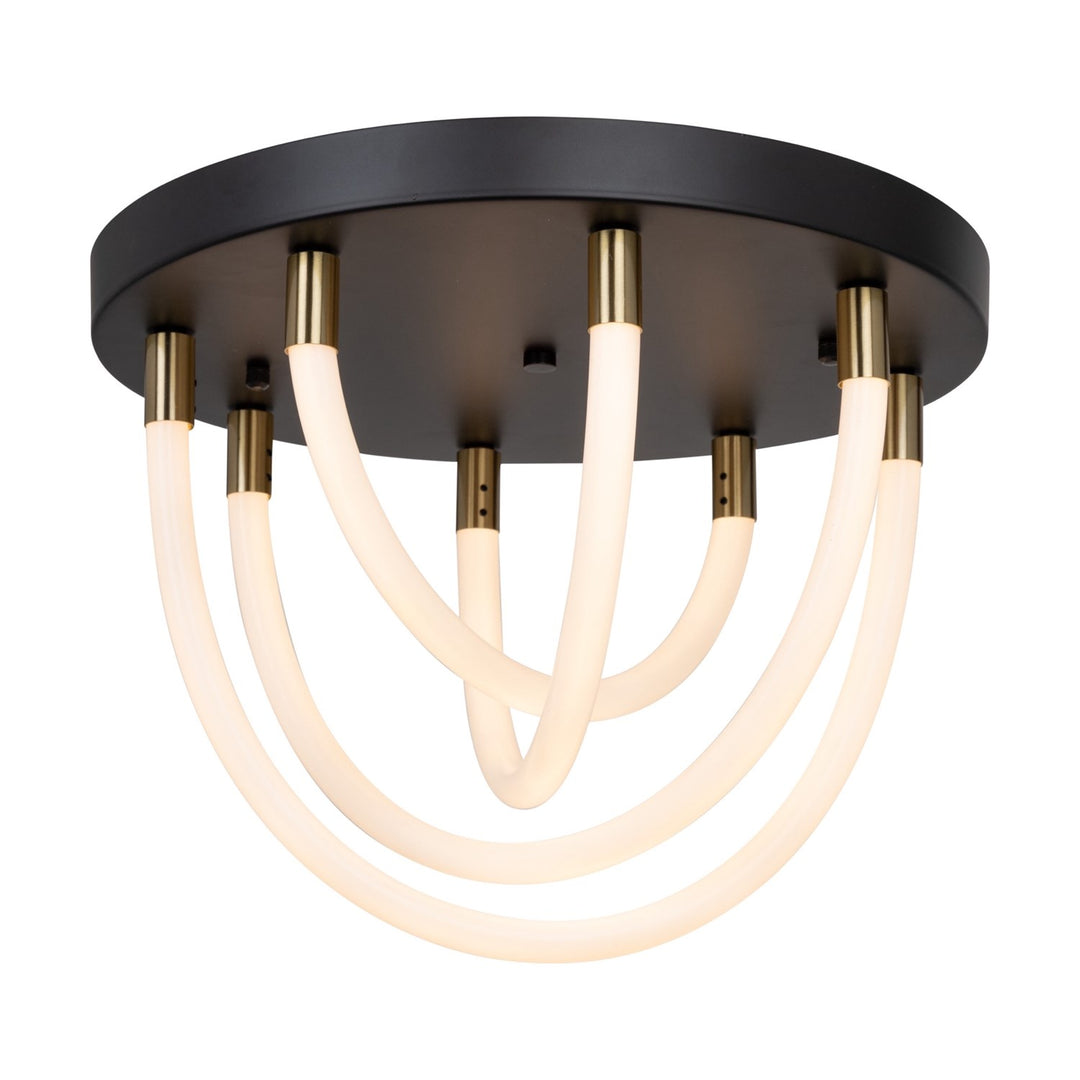 Collection 1-Light Flush Mount Black And Brushed Brass by Artcraft