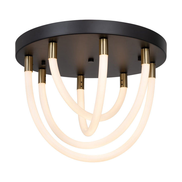 Collection 1-Light Flush Mount Black And Brushed Brass by Artcraft