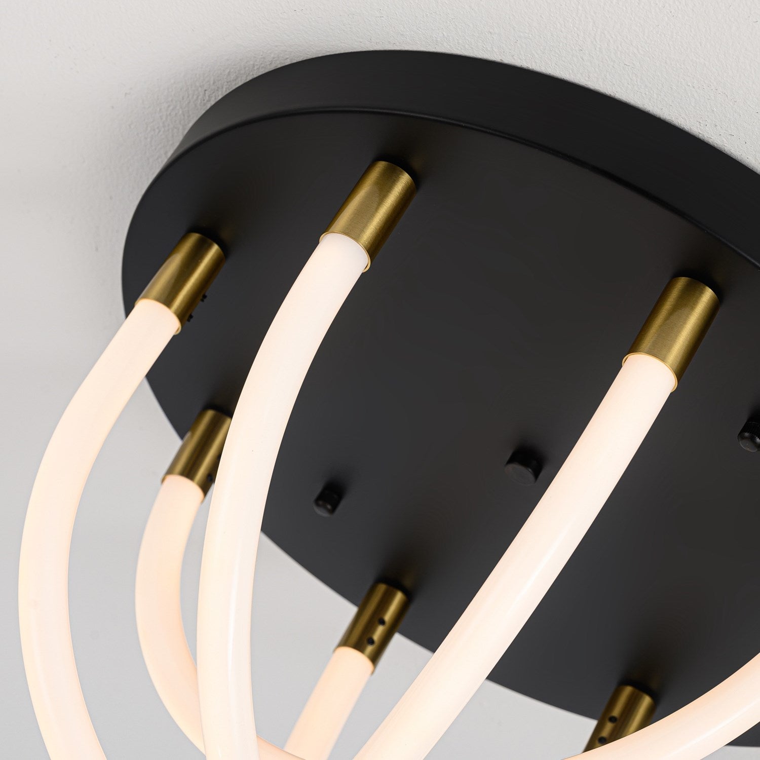 Collection 1-Light Flush Mount Black And Brushed Brass