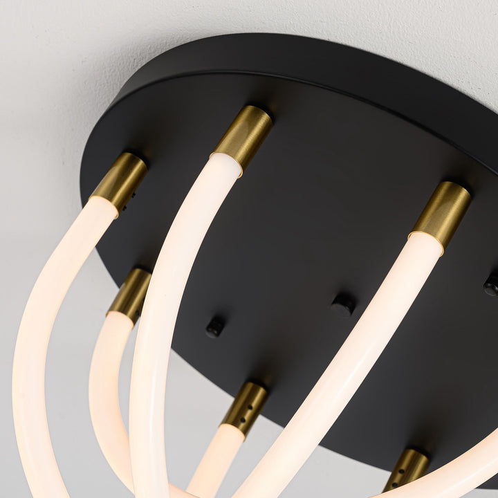 Collection 1-Light Flush Mount Black And Brushed Brass