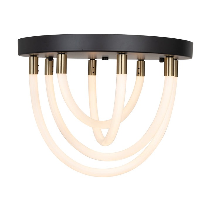 Collection 1-Light Flush Mount Black And Brushed Brass