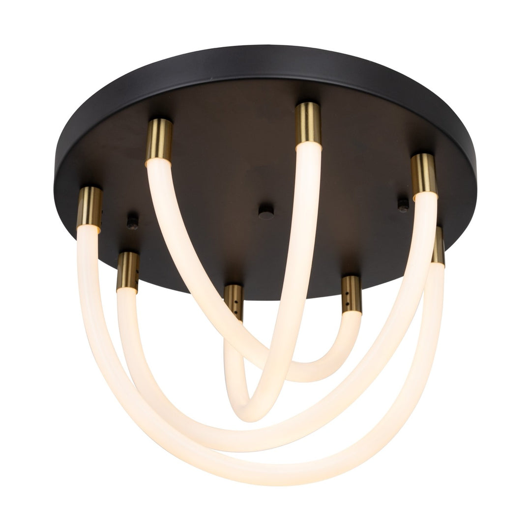 Collection 1-Light Flush Mount Black And Brushed Brass