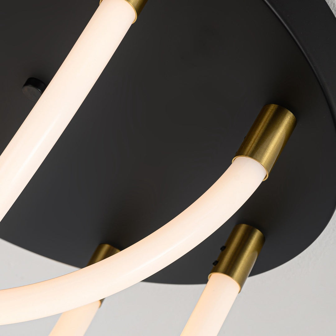Collection 1-Light Flush Mount Black And Brushed Brass