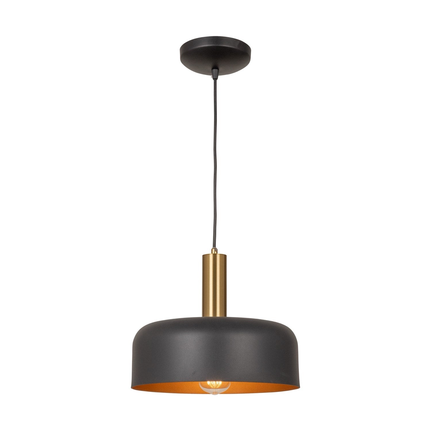 Collection 1-Light Pendant Black And Brushed Brass